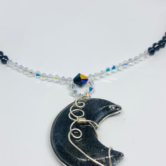 Resin Wrapped Moon with Swarovski Crystals - Picture 4 of 7